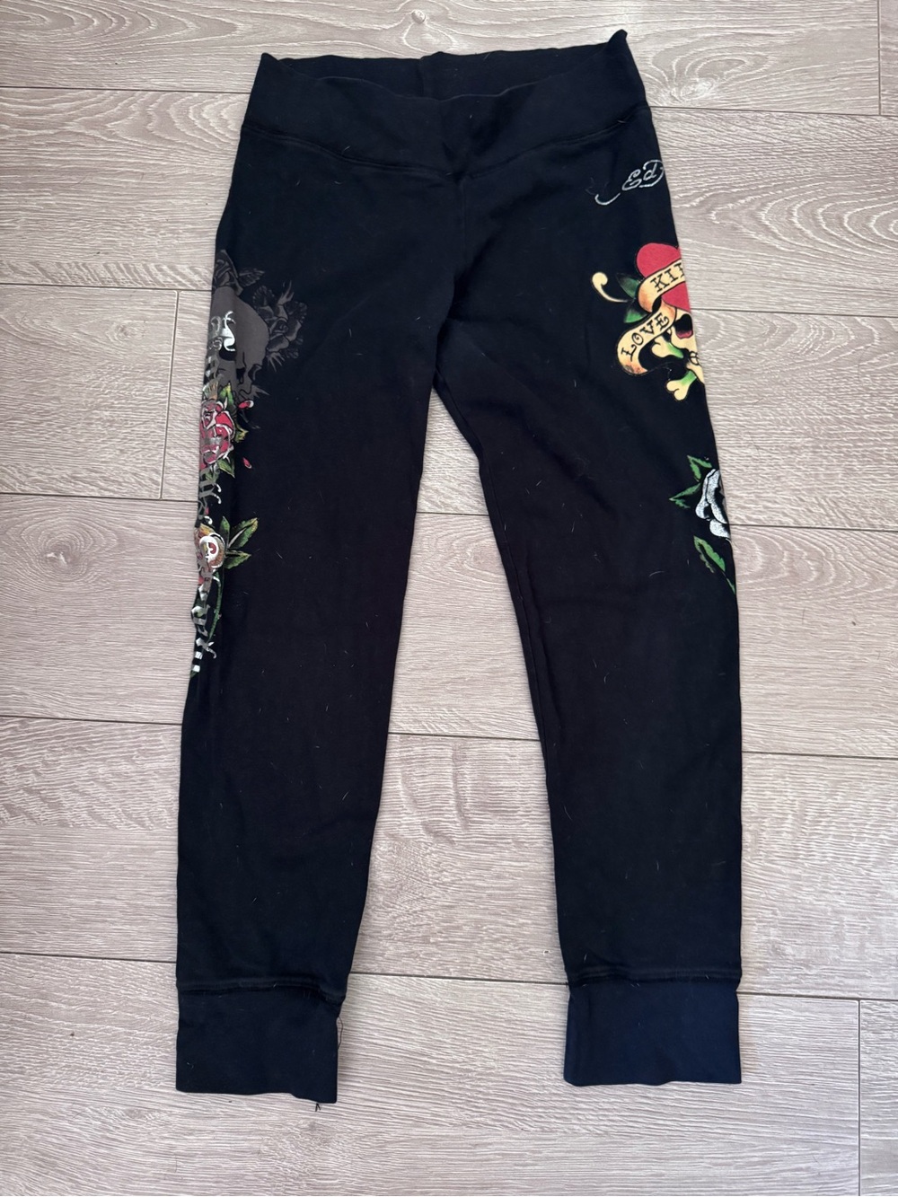 Ed Hardy Vintage but new Black Tattoo- “Love Kills Slowly” Graphic Leggings